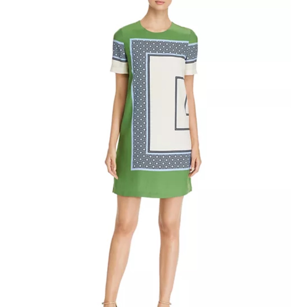 Tory Burch Mallory Silk Color-Block Dress